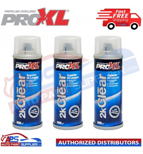 3x PROXL Pro 2K CLEAR – 2k Hi-Gloss Clear Coat Aerosol 200ml